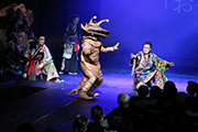 Kanegon appears at "the 2015 Owada summer festival's Kabuki dance production of the Konnomaru legend in the Traditional Hall Terakoya"The new Monster donation box was installed for fundraising activities